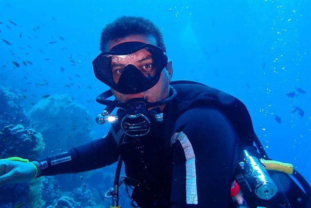 Our guide underwater